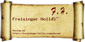Freisinger Holló névjegykártya